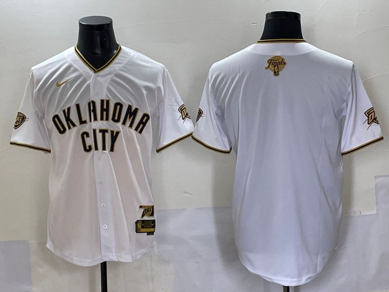 Men 2025 Oklahoma City Thunder Blank White Joint Name Nike NBA Jersey style 1->seattle mariners->MLB Jersey